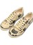 Kadın Vegan Deri Bej Sneakers - Monochrome Cats Tasarım 1