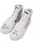 Kadın Vegan Deri Beyaz High Sneakers - Warner Bros Love is Pure Bugs Bunny Tasarım 5