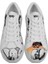 Kadın Vegan Deri Beyaz Sneakers - Sunset Animals Tasarım 3