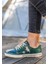 Kadın Vegan Deri Yeşil Günlük Sneakers - I Do What I Want Tasarım 3