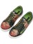 Kadın Vegan Deri Yeşil Sneakers - Vincent van Gogh Self Portrait Muse Tasarım 1
