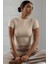 Krem Fitted/vücuda Oturan Crop T-Shirt 1