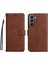 Kart Yuvası Klasik Düz Renk Yüksek ile Samsung Galaxy S22 Için Flip Case (Yurt Dışından) 1