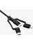 Essential 3in1 Lightning + USB-C + Micro USB (1.5 Metre) MFI Lisanslı Dayanıklı Naylon Örgü Şarj/Data Kablosu C10i3 Black - 000CB22774 2