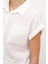 20198 Çift Cepli Kısa Kol Gömlek - Beyaz 4