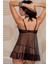 Lacyladyzarifveşık Ly Siyah Transparan Gecelik TM8060 2