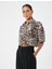 Oversize Leopar Desenli Crop Gömlek Kısa Kollu 3