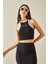 Siyah Askılı Crop Bluz 5YXK2-48537-02 5