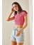 Pembe Bisiklet Yaka Crop Bluz 5YXK2-48551-20 5