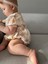 Kız Bebek Bandanalı Yağmur Damla Fistolu Çıtçıtlı Romper Badi Ikili Set 3