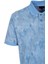 Erkek Polo Yaka Tişört Mavi Slim Fit Pamuklu Desenli Ribanalı Kol T-Shirt Ncs Jeans 1251 5