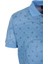 Erkek Polo Yaka Tişört Mavi Slim Fit Ribanalı Kol Pamuklu Baskılı T-Shirt Ncs Jeans 1252 5