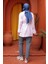 Beyaz Piliseli Poplin Tunik 5