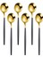 Lüks Mat Gold Siyah Kahve Çay Kaşığı 6 Adet Kutulu Set 1