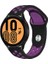 Amazfit Gtr 3 / Gtr 3 Pro Uyumlu Kordon Silikon Nike Delikli Spor Yumuşak Kayış, Siyah-Mor 1