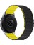 Amazfit Uyumlu Kordon Suni Deri Bakla Tasarım Kayış, Siyah-Sa 4
