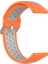 Amazfit Gtr 3 / Gtr 3 Pro Uyumlu Kordon Silikon Nike Delikli Metal Tokalı Kayış, Turuncu - Gri 3