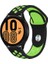 Amazfit Gtr Uyumlu Kordon Silikon Nike Delikli Spor Kayış, Siyah-Yeşil 1