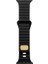 Apple Watch 2/3/Ultra Uyumlu Kordon Silikon Metal Tokalı Kayış, Siyah 1