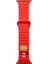 Apple Watch 2/3/Ultra Uyumlu Kordon Silikon Metal Tokalı Kayış, Kırmızı 1