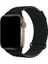 Apple Watch 2/3/4/5/6/7/8 Se 38-40-Uyumlu Kordon Deri Mıknatıslı Metal Tokalı Kayış, Koyu Yeşil 5