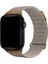 Apple Watch 2/3/4/5/6/7/8 Se 38-40-Uyumlu Kordon Deri Mıknatıslı Metal Tokalı Kayış, Krem 2