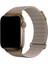 Apple Watch 2/3/4/5/6/7/8 Se 38-40-Uyumlu Kordon Deri Mıknatıslı Metal Tokalı Kayış, Krem 5