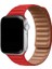 Apple Watch 2/3/Ultra Uyumlu Kordon Suni Deri Mıknatıslı Kayış, Kırmızı 5