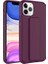 Apple iPhone 11 Pro Max Uyumlu Kılıf Qstand Kapak, Mürdüm 1