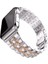 Apple Watch Seri 2/3/4/5/6/7/8 Se 38-40-Uyumlu Kordon Paslanmaz Metal Şık Luxury Kayış, Rose Gol 1