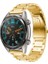 Huawei Watch Gt2 / Gt3 Uyumlu Kordon Paslanmaz Metal Baklalı Kayış, Gold 2