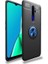 Oppo A5 2020 Uyumlu Kılıf Ravel Silikon Kapak, Siyah-Mavi 1
