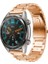 Samsung Galaxy Gear Sport / S2 / S4 Uyumlu Kordon Paslanmaz Metal Baklalı Kayış, Rose Gold 2