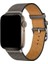 Apple Watch 2/3/Ultra Uyumlu Kordon Deri Metal Tokalı Şık Kayış, Gri 2
