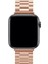 Apple Watch Ultra Uyumlu Kordon Paslanmaz Metal Bakla Kayış, Rose Gol 4