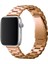 Apple Watch Ultra Uyumlu Kordon Paslanmaz Metal Bakla Kayış, Rose Gol 5