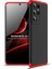 Samsung Galaxy S21 Ultra Uyumlu Kılıf Ays Kapak, Siyah-Kırmızı 1