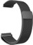 Samsung Galaxy Watch 4 Uyumlu Kordon Hasır Metal Örgü Mıknatıslı Kayış, Siyah 1