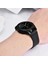 Samsung Galaxy Watch 4 Uyumlu Kordon Hasır Metal Örgü Mıknatıslı Kayış, Siyah 4