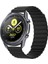 Samsung Galaxy Watch Gear S3 / Gear S4 Uyumlu Kordon Suni Deri Bakla Tasarımlı Kayış, Siyah 1