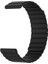 Samsung Galaxy Watch Gear S3 / Gear S4 Uyumlu Kordon Suni Deri Bakla Tasarımlı Kayış, Siyah 3