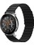 Samsung Galaxy Watch Gear S3 / Gear S4 Uyumlu Kordon Suni Deri Bakla Tasarımlı Kayış, Siyah 4