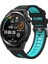 Honor Magic Watch Uyumlu Kordon Silikon Çift Renkli Spor Esnek Yumuşak Kayış, Siyah-Mavi 1