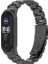 Xiaomi Mi Band 5 / Mi Band 6 Uyumlu Kordon Paslanmaz Metal Baklalı Kayış, Siyah 1