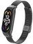 Xiaomi Mi Band 7 Uyumlu Kordon Paslanmaz Hasır Metal Örgü Işlemeli Klipsli Şık Tasarım Kayış, Siyah 1