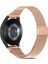 Samsung Galaxy Watch Gear S3/ Gear S4 Uyumlu Kordon Hasır Metal Örgü Mıknatıslı Kayış, Rose Gol 3