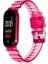 Xiaomi Mi Band 5 / Mi Band 6 Uyumlu Kordon Silikon Transparan Şeffaf Renkli Spor Bileklik, Pembe 1
