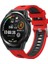 Samsung Galaxy Watch Gear S3 / Gear S4 Uyumlu Kordon Silikon Çift Renkli Spor Kayış, Kırmızı-S 1