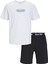 Jack & Jones Baskılı Beyaz Erkek Çocuk T-Shirt Jacolıver Ss Tee And Shorts Set Jnr 1