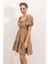 2351 Kloş Poplin Elbise - Camel 2